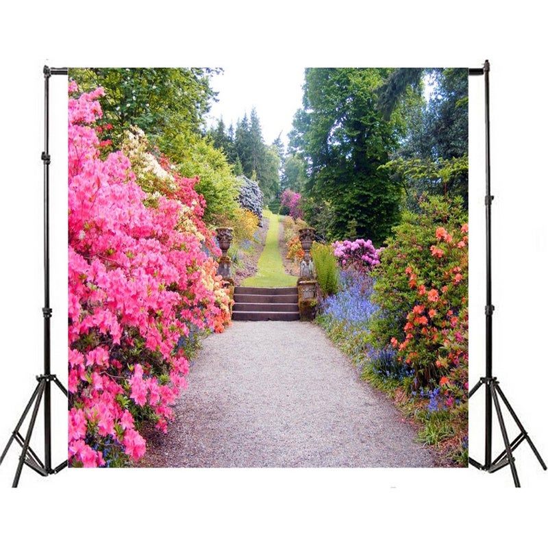 AOFOTO 8x8ft Beautiful Spring Blossom Flower Photography Backdrop Garden Landscape Background Outdoor Vintage Park Manor Scenery Wedding Photo Studio Props Woman Lady Girl Artistic Portrait Wallpaper - Image 4